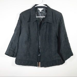 Christopher & Banks black ruched sleeve jacket